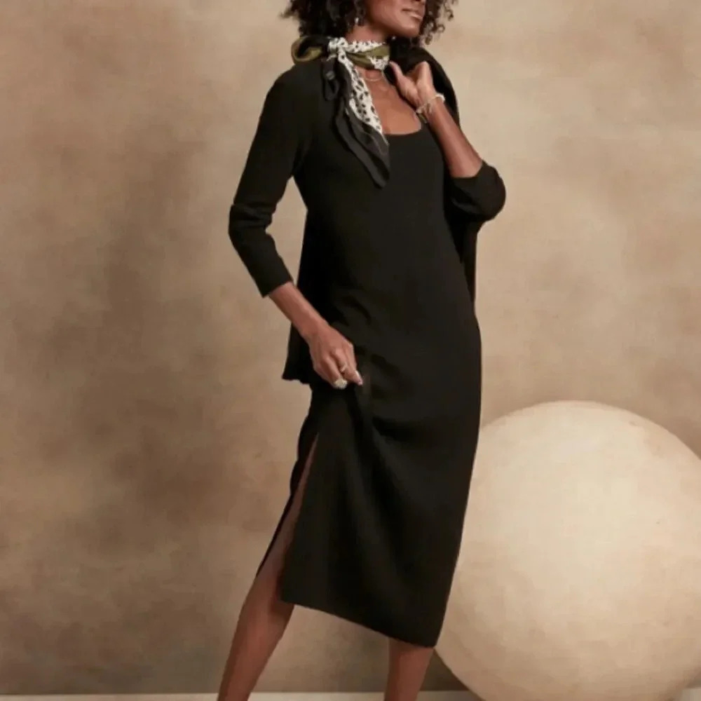 Banana republic Scoop-Neck Midi Dress